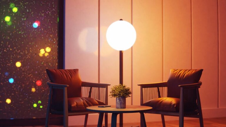 warm soft floor lighting